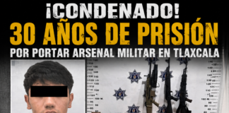 Condenan a hombre a más de 30 años de prisión por posesión de arsenal militar en Tlaxcala