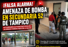 Descartan artefacto explosivo tras movilización de seguridad en la Secundaria 52 de Tampico
