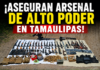 Ejército asegura arsenal de alto poder y cinco vehículos en operativo realizado en Matamoros