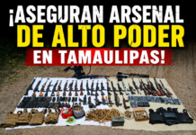 Ejército asegura arsenal de alto poder y cinco vehículos en operativo realizado en Matamoros