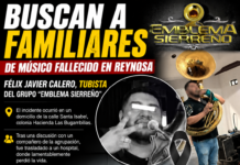 Fallece integrante de agrupación musical tras incidente en Reynosa; buscan contactar a sus familiares