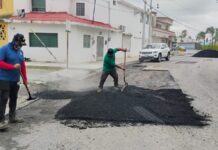 Intensificó Servicios Públicos trabajo de bacheo en Reynosa