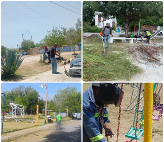 Gobierno de Reynosa fortalece el mantenimiento de plazas y parques en distintos sectores de la ciudad