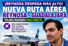 Reynosa estrena vuelo directo a Guadalajara; buscan consolidar nuevas rutas aéreas