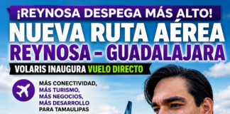 Reynosa estrena vuelo directo a Guadalajara; buscan consolidar nuevas rutas aéreas