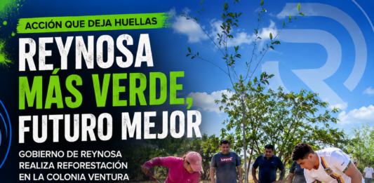 Gobierno de Reynosa amplía las áreas verdes con reforestación en la colonia Ventura