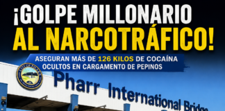 Aseguran más de 126 kilos de presunta cocaína ocultos en cargamento de pepinos en Pharr