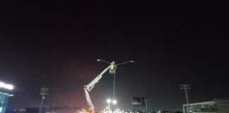 Encendió Servicios Públicos luminarias del bulevar Hidalgo