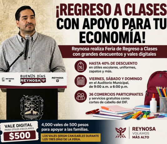Alta demanda agota vales escolares en Reynosa; Ayuntamiento analiza ampliar apoyos