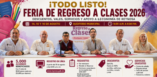 Gobierno de Reynosa impulsa el comercio local con la Feria de Regreso a Clases 2026 y descuentos de hasta 40%