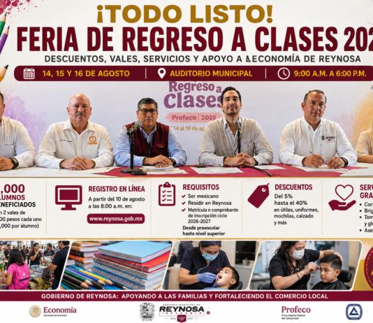 Gobierno de Reynosa impulsa el comercio local con la Feria de Regreso a Clases 2026 y descuentos de hasta 40%