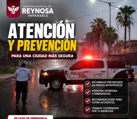 Gobierno de Reynosa refuerza vigilancia preventiva en vialidades para brindar atención oportuna