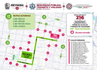 Aviso de cierre de vialidades por Desfile del 16 de Septiembre