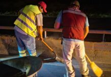 Realizó Gobierno de Reynosa limpieza integral en puente elevado de Libramiento frente a Jarachina