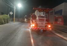 Realizó Gobierno de Reynosa demarcación vial en avenida Oriente Dos