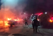 Sofocó PCyB incendio de vehículo en la colonia Benito Juárez