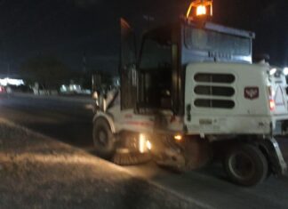 Avenidas limpias con trabajo nocturno en Reynosa