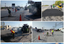 Reynosa avanza con bacheo en vialidades y principales accesos a la ciudad