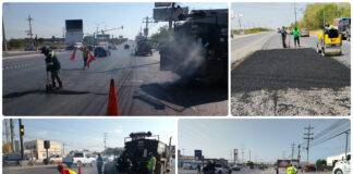 Reynosa avanza con bacheo en vialidades y principales accesos a la ciudad