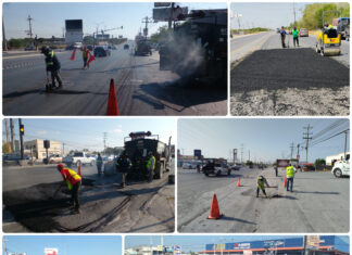 Reynosa avanza con bacheo en vialidades y principales accesos a la ciudad