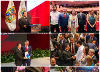 Carlos Peña Ortiz acompaña a Eduardo Gattás en su Quinto Informe de Resultados en Ciudad Victoria