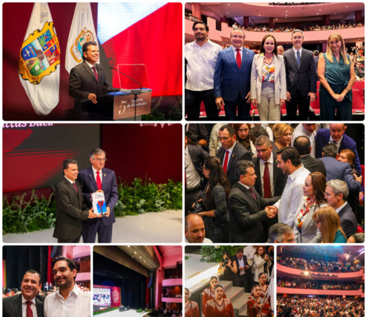 Carlos Peña Ortiz acompaña a Eduardo Gattás en su Quinto Informe de Resultados en Ciudad Victoria