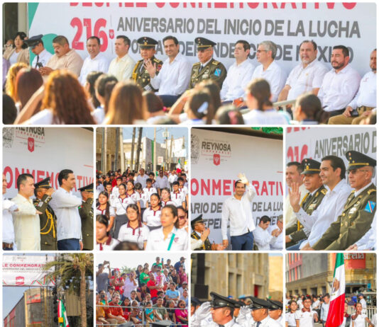 Reynosa conmemora 216 años del inicio de la Independencia con multitudinario desfile