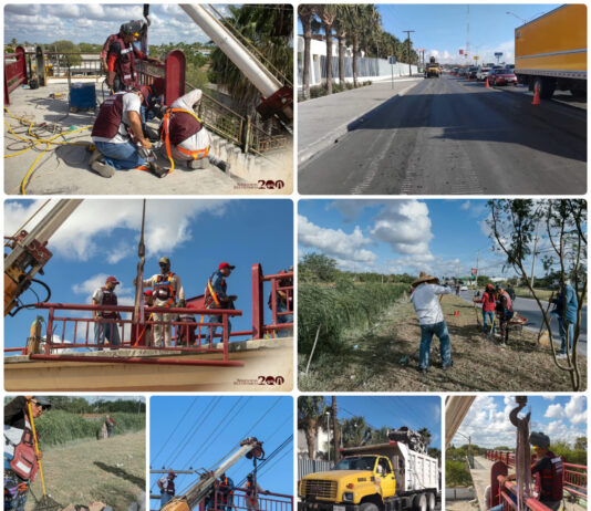 Beto Granados mantiene trabajos de rehabilitación vial y mejora de espacios públicos en Matamoros