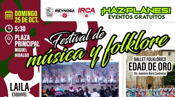 Invita Gobierno de Reynosa a eventos culturales gratuitos este domingo 25 de octubre